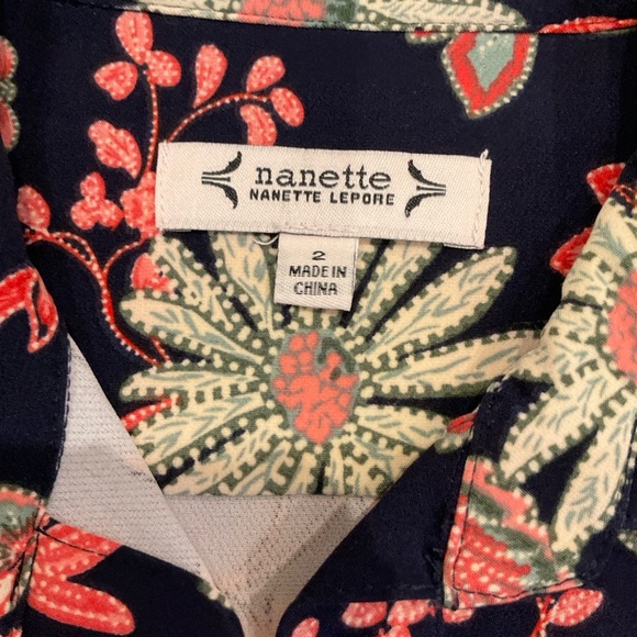 NWT Nanette Lepore Fit & Flare Midi Dress Floral Print Belted with Pockets Sz 2 - Picture 13 of 15